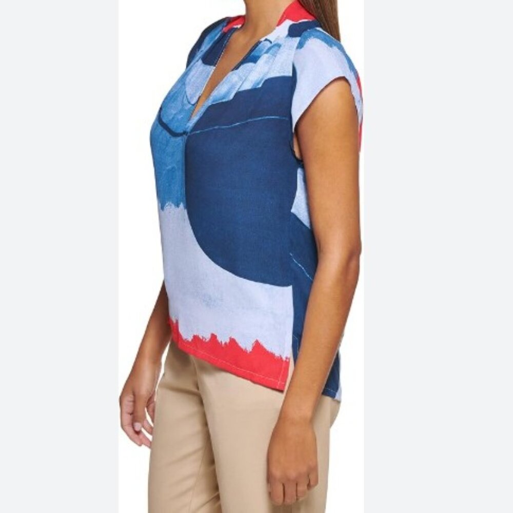 DKNY Women's Blouse | Cap Sleeve Business Casual | Size Large